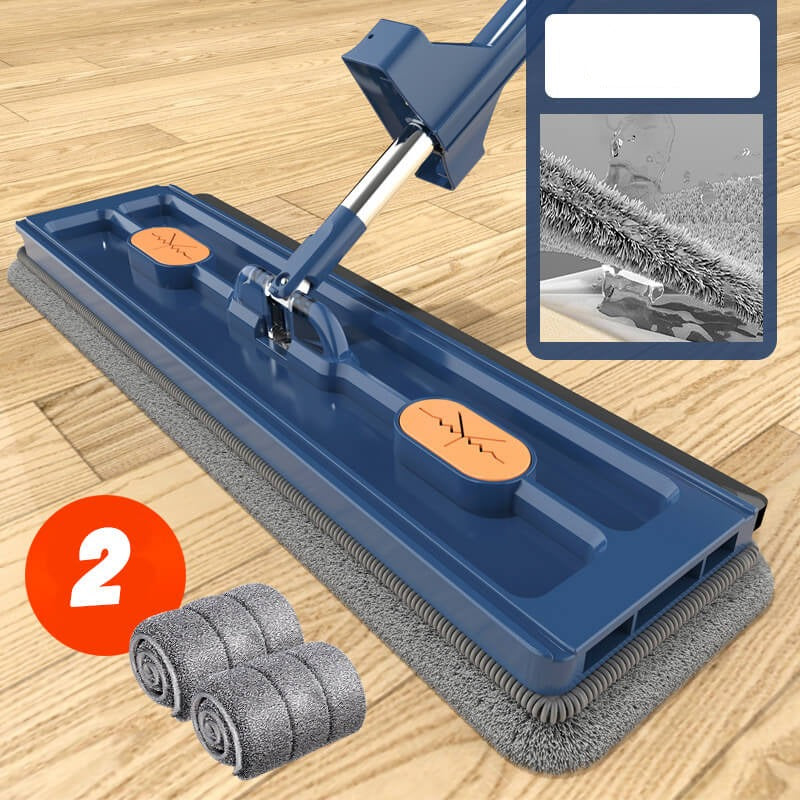 HydroClean™ 3-in-1 Mop - Built-in floor wiper - 360° rotating mop head - Built-in Dewatering Scraper