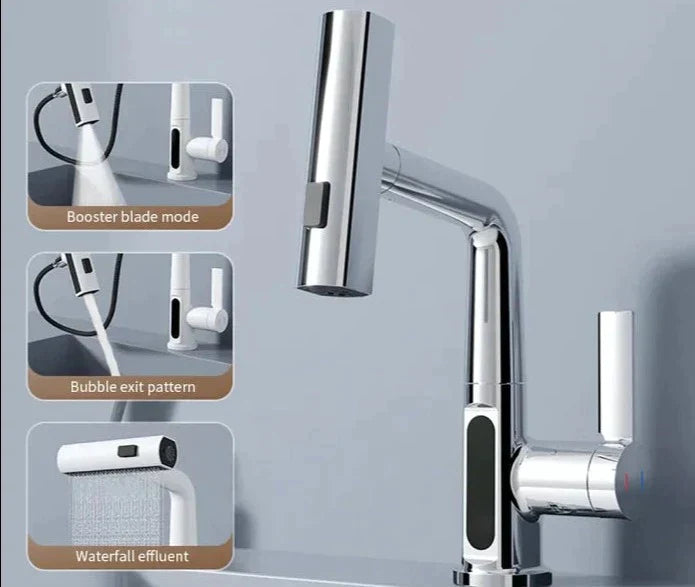 LättFlöde™ - 3-in-1 Extendable Smart Waterfall Basin Faucet - Made in Sweden