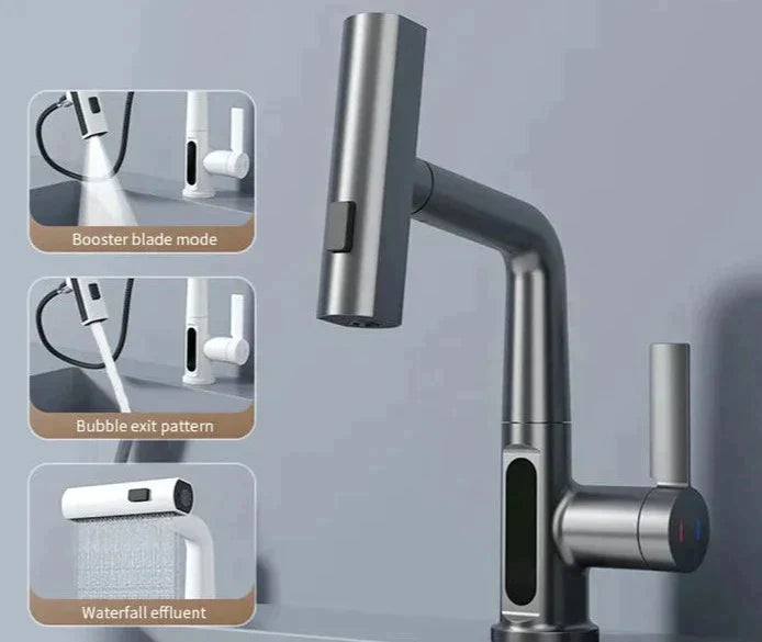 LättFlöde™ - 3-in-1 Extendable Smart Waterfall Basin Faucet - Made in Sweden