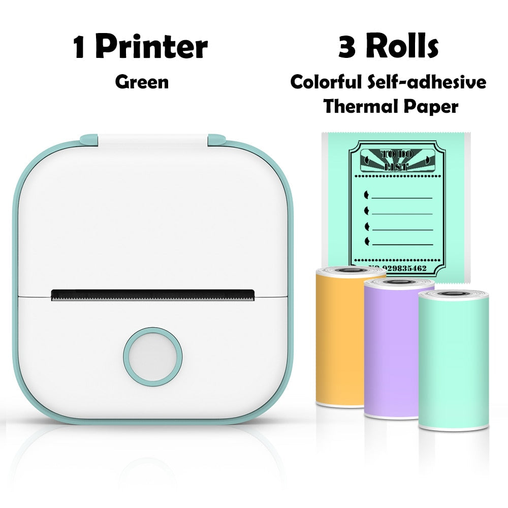 Memoqueen™ T02 Mini Printer-Bluetooth Thermal Printer - PRINT WITHOUT INK