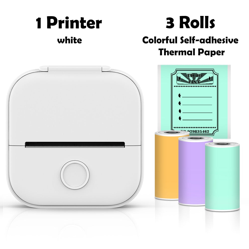 Memoqueen™ T02 Mini Printer-Bluetooth Thermal Printer - PRINT WITHOUT INK