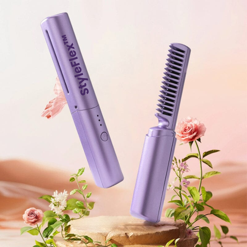 StyleFlex™ Mini Travel Comb Straightener - Cordless & Rechargeable