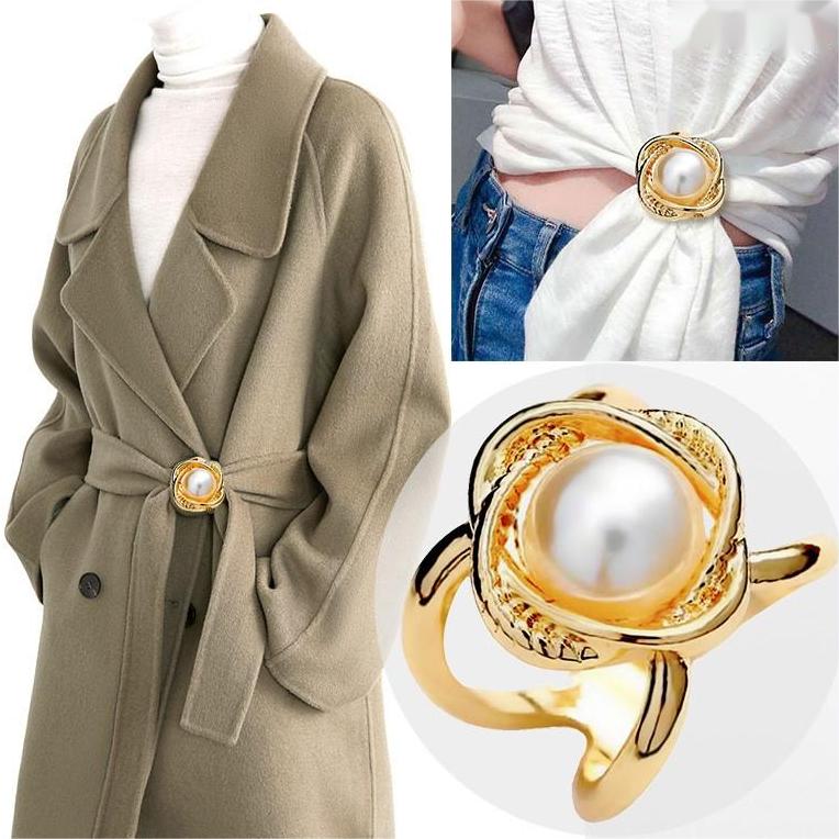 PearlLux™ Silk Scarf & Belt Buckle | Instant Elegance in Every Wear! (1+1 FREE)